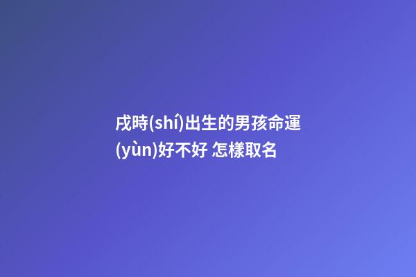 戌時(shí)出生的男孩命運(yùn)好不好 怎樣取名
